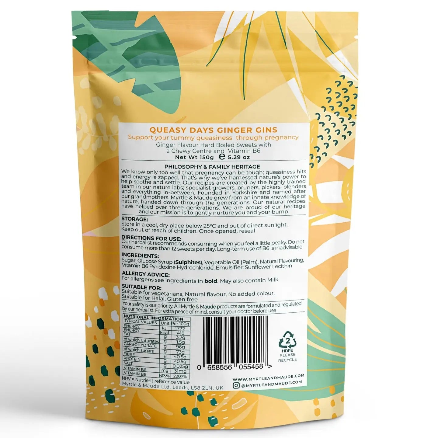 Morning Sickness Vitamin B6 Ginger Gins Candy